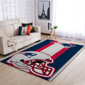 New England Patriots Nfl Team Logo Helmet Nice Gift Home Decor Rectangle Area Rug