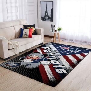 New England Patriots Nfl Team Logo Mickey Us Style Nice Gift Home Decor Rectangle Area Rug