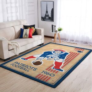New England Patriots Nfl Team Logo Retro Style Nice Gift Home Decor Rectangle Area Rug