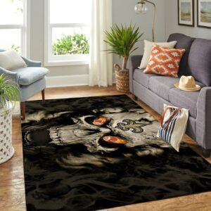 New England Patriots Nfl Team Logo Skull Style Nice Gift Home Decor Rectangle Area Rug