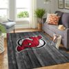 New Jersey Devils Nhl Team Logo Grey Wooden Style Nice Gift Home Decor Rectangle Area Rug
