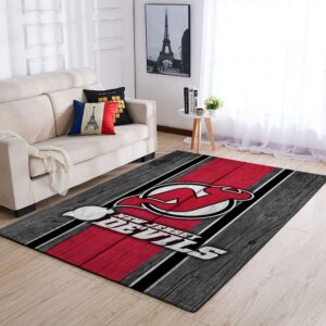 New Jersey Devils Nhl Team Logo Style Nice Gift Home Decor Rectangle Area Rug