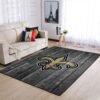 New Orleans Saints Nfl Team Logo Grey Wooden Style Style Nice Gift Home Decor Rectangle Area Rug