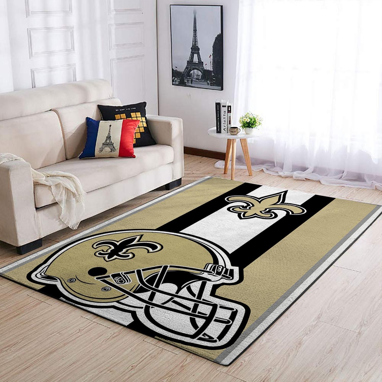 New Orleans Saints Nfl Team Logo Helmet Nice Gift Home Decor Rectangle Area Rug