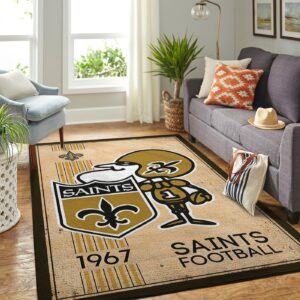New Orleans Saints Nfl Team Logo Retro Style Nice Gift Home Decor Rectangle Area Rug