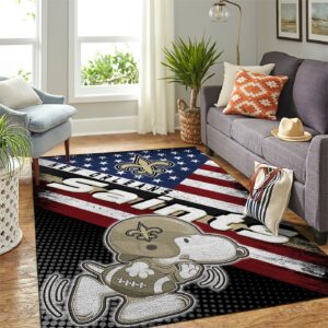 New Orleans Saints Nfl Team Logo Snoopy Us Style Nice Gift Home Decor Rectangle Area Rug