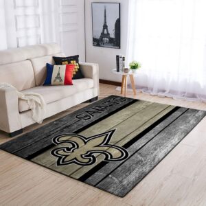 New Orleans Saints Nfl Team Logo Wooden Style Style Nice Gift Home Decor Rectangle Area Rug