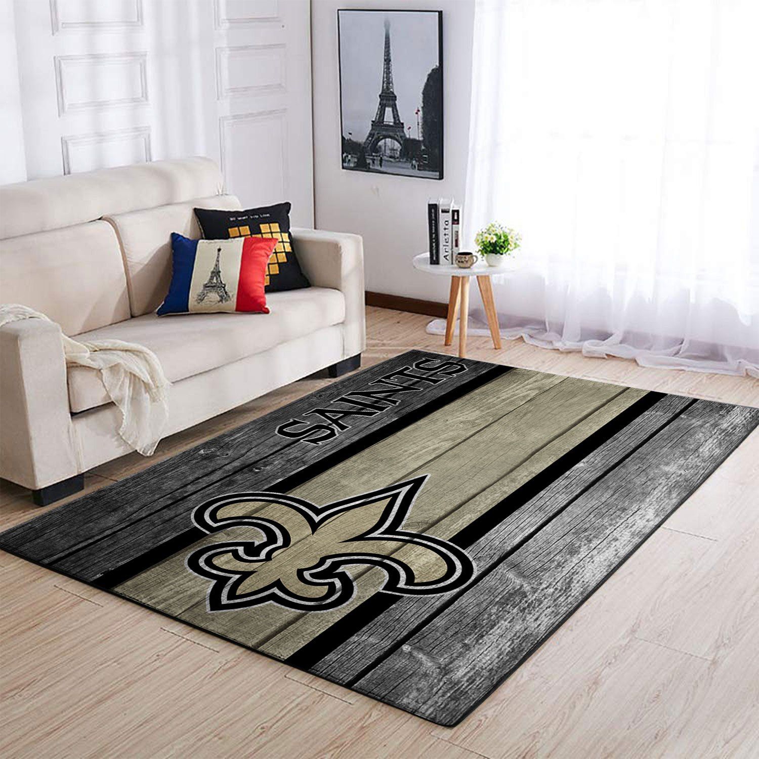 New Orleans Saints Nfl Team Logo Wooden Style Style Nice Gift Home Decor Rectangle Area Rug