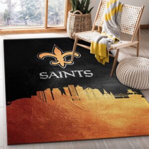 New Orleans Saints Skyline NFL Area Rug For Christmas