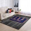 New York Giants Nfl Team Logo Grey Wooden Style Style Nice Gift Home Decor Rectangle Area Rug