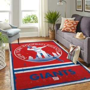 New York Giants Nfl Team Logo Retro Style Nice Gift Home Decor Rectangle Area Rug