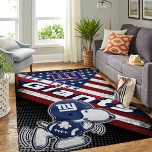 New York Giants Nfl Team Logo Snoopy Us Style Nice Gift Home Decor Rectangle Area Rug