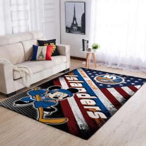 New York Islanders Nhl Team Logo Mickey Us Style Nice Gift Home Decor Rectangle Area Rug