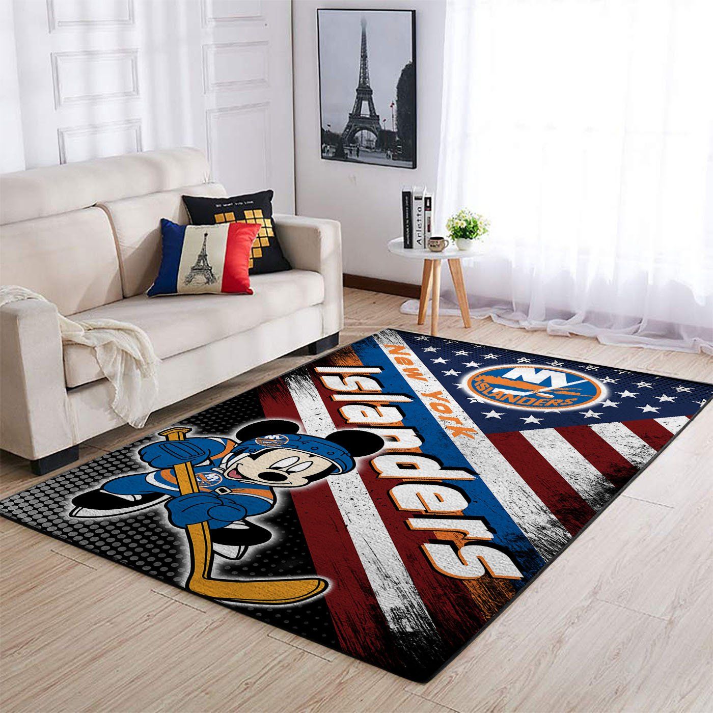 New York Islanders Nhl Team Logo Mickey Us Style Nice Gift Home Decor Rectangle Area Rug