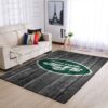 New York Jets Nfl Team Logo Grey Wooden Style Style Nice Gift Home Decor Rectangle Area Rug