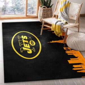 New York Jets Skyline NFL Team Logos Area Rug