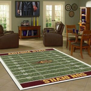 Nfl Football Fans Arizona State Sun Devils Home Field Area Rug Sport Home Decor