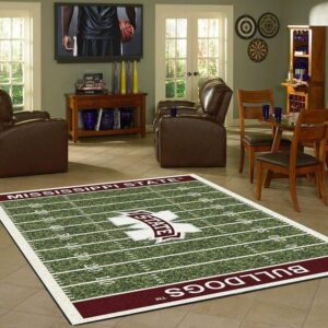 Nfl Football Fans Mississippi State Bulldogs Home Field Area Rug Sport Home Decor