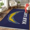 Nfl Football Los Angeles Chargers Logo Man Cave Area Rug Sport Home Decor
