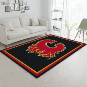 Nhl Spirit Calgary Flames Area Rug For Christmas