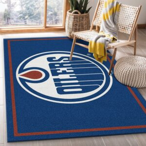 Nhl Spirit Edmonton Oilers Team Logo Area Rug
