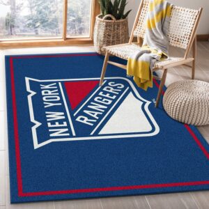 Nhl Spirit New York Rangers Area Rug Carpet