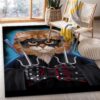 Ninja Cat Japanese Warrior Area Rug Carpet Living room and bedroom Rug Family Gift US Decor