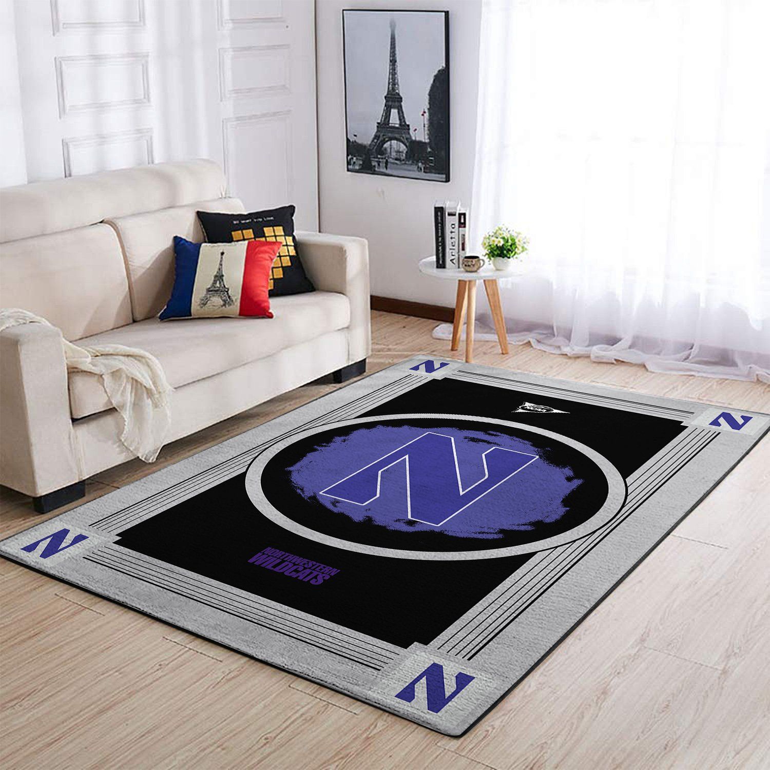 Northwestern Wildcats Ncaa Team Logo Nice Gift Home Decor Rectangle Area Rug