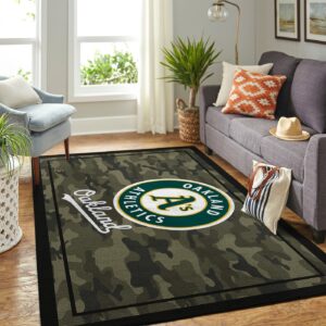 Oakland Athletics Mlb Team Logo Camo Style Nice Gift Home Decor Rectangle Area Rug