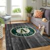 Oakland Athletics Mlb Team Logo Grey Wooden Style Style Nice Gift Home Decor Rectangle Area Rug