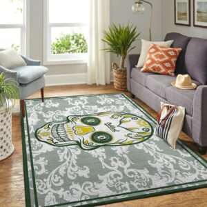 Oakland Athletics Mlb Team Logo Skull Style Nice Gift Home Decor Rectangle Area Rug