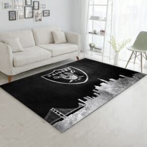 Oakland Raiders Skyline NFL Area Rug For Christmas