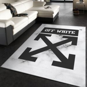 Off White Rectangle Rug Fashion Brand Rug Christmas Gift US Decor