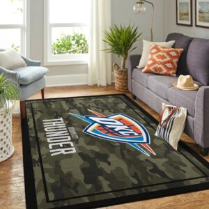 Oklahoma City Thunder Nba Team Logo Camo Style Nice Gift Home Decor Rectangle Area Rug