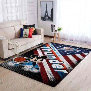 Oklahoma City Thunder Nba Team Logo Mickey Us Style Nice Gift Home Decor Rectangle Area Rug