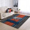 Oklahoma City Thunder Nba Team Logo Wooden Style Nice Gift Home Decor Rectangle Area Rug