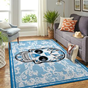 Orlando Magic Nba Team Logo Skull Flower Style Nice Gift Home Decor Rectangle Area Rug