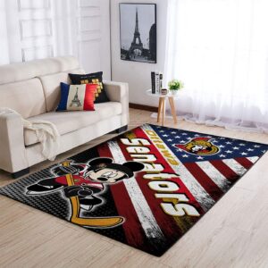 Ottawa Senators Nhl Team Logo Mickey Us Style Nice Gift Home Decor Rectangle Area Rug