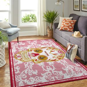 Ottawa Senators Nhl Team Logo Skull Flower Style Nice Gift Home Decor Rectangle Area Rug