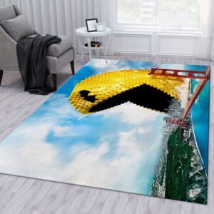Pacman Eat City Gaming Area Rug Living Room Rug Floor Decor Home Decor
