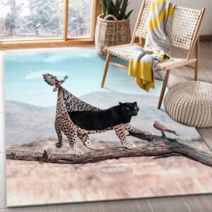 Panther Area Rug Bedroom Rug Family Gift US Decor