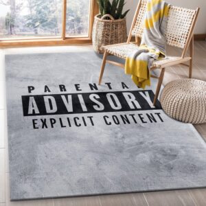 Parental Advisory Rug Bedroom Rug Christmas Gift US Decor