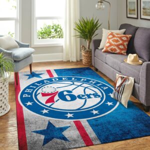 Philadelphia 76ers Nba Team Logo Style Nice Gift Home Decor Rectangle Area Rug