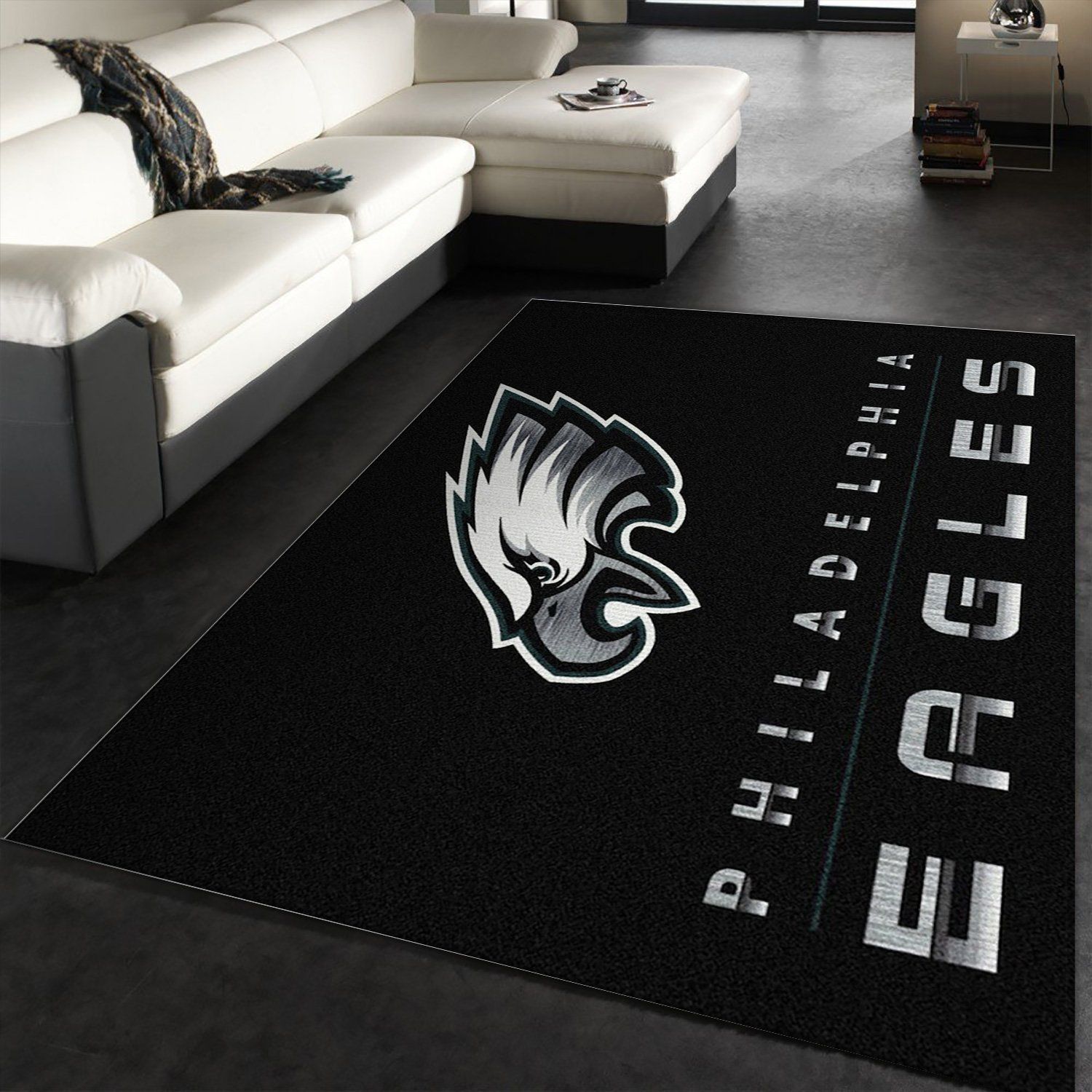 Philadelphia Eagles Imperial Chrome Rug NFL Area Rug Carpet