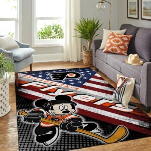 Philadelphia Flyers Nhl Team Logo Mickey Us Style Nice Gift Home Decor Rectangle Area Rug