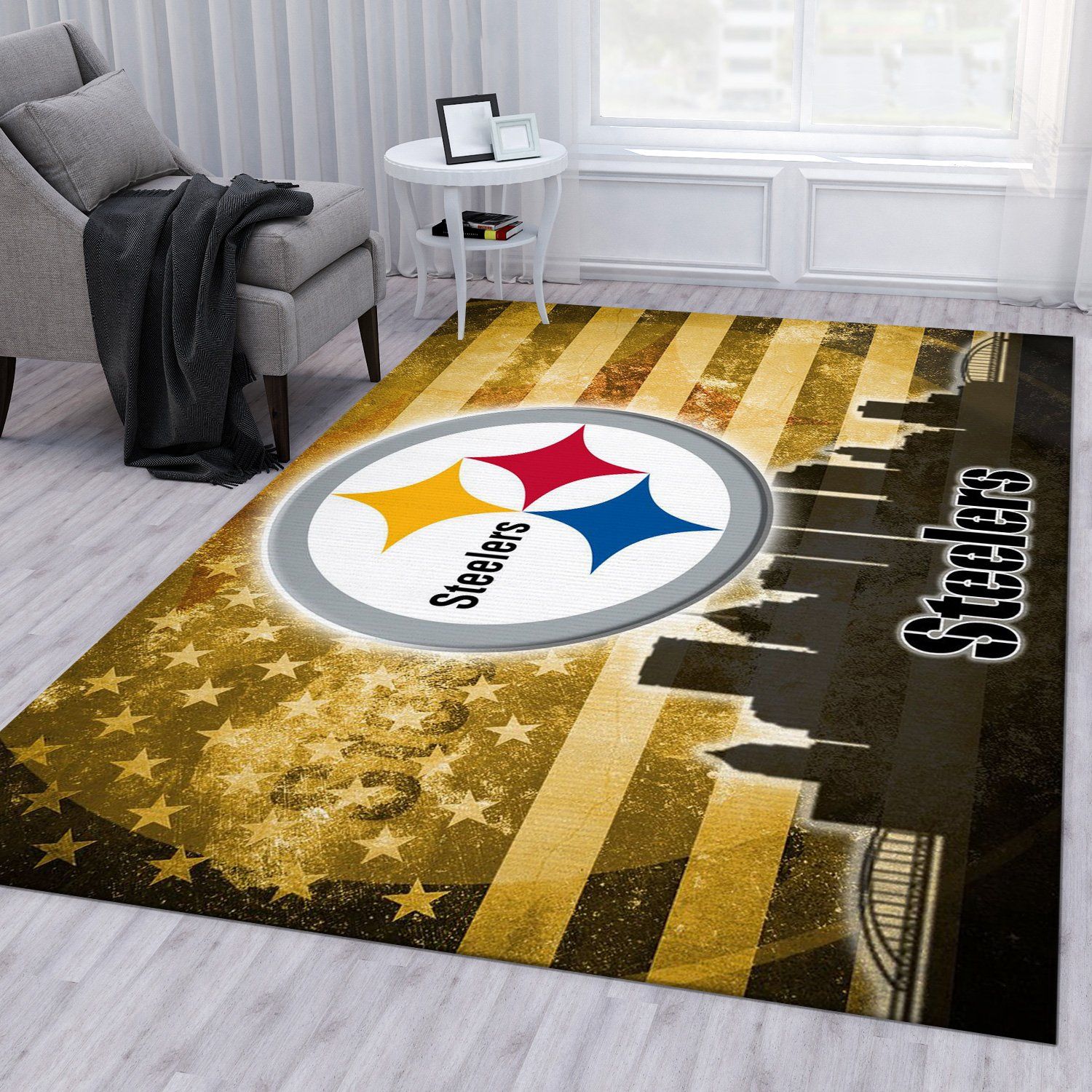 Pittsburgh Steelers NFL Area Rug Bedroom Rug Floor Decor Home Decor