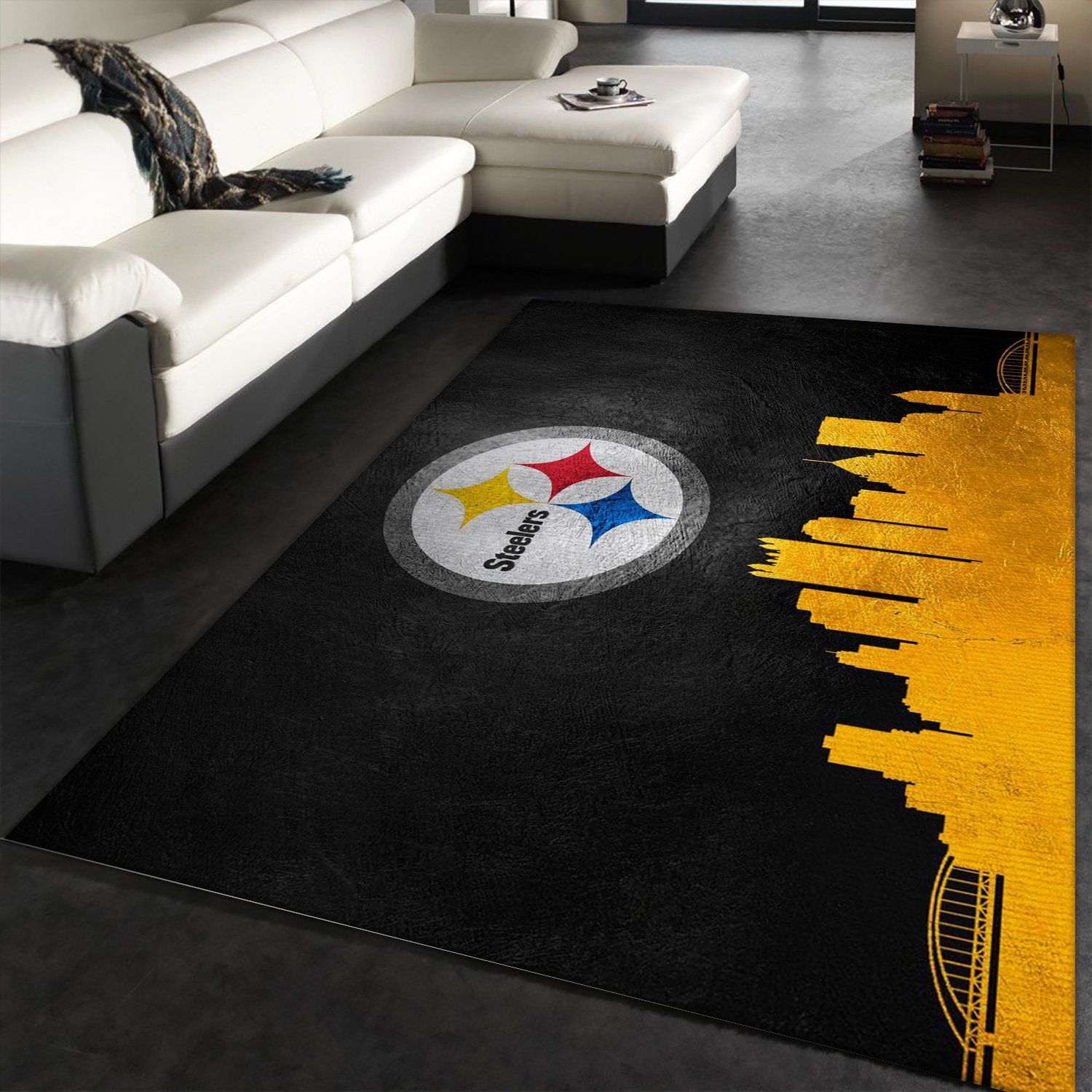 Pittsburgh Steelers Rugs Living Room Anti-Skid Area Rug Bedroom Floor Mat Carpet 