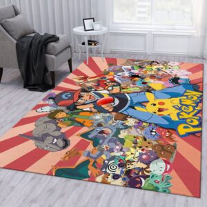 Pokemon All Anime Rug Bedroom Rug Christmas Gift US Decor