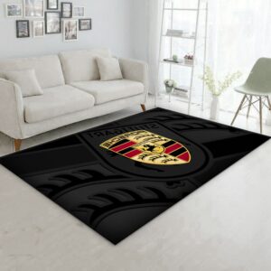 Porsche Logo Ver3 Area Rug Living Room Rug Family Gift US Decor