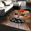 Punk Rock Cat With Mohawk Area Rug Carpet Kitchen Rug US Gift Decor